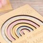 Pastel Rainbow Birthday Engraved Wooden Greetings Card, thumbnail 4 of 6