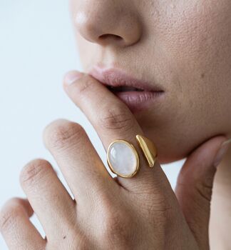 Enso Moonstone Wraparound Ring, 5 of 7