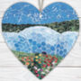 Eden Project Biomes Wooden Hanging Heart, Collage Art Of Cornwall, thumbnail 1 of 2