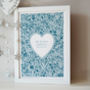 Personalised Floral Heart Wedding Print, thumbnail 1 of 9