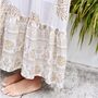 'Heather' White And Gold Indian Print Batwing Crepe Dress, thumbnail 6 of 9