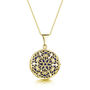 Round Filigree Locket And Sapphire Stone 18k Gold Plate, thumbnail 3 of 10