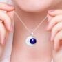 Personalised Lapis Lazuli Sterling Silver Necklace, thumbnail 1 of 6