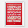 Nottingham Forest 'City Ground' Football Song Print, thumbnail 1 of 3