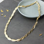 Plaited Double Herringbone Snake Chain Necklace, thumbnail 3 of 6