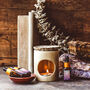 Crackled Cream And Marble Oil Burner – Ceramic Design, Wax Melt Compatible, thumbnail 3 of 4