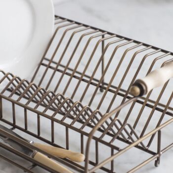 Brompton Antique Brass Dish Rack, 2 of 3