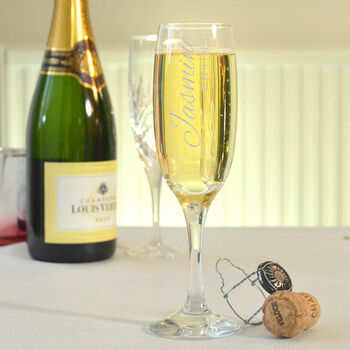 Personalised Champagne Flute With Engraved Name, 2 of 5