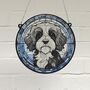 Cavapoo Black And White Stained Glass Effect Suncatcher, thumbnail 1 of 6