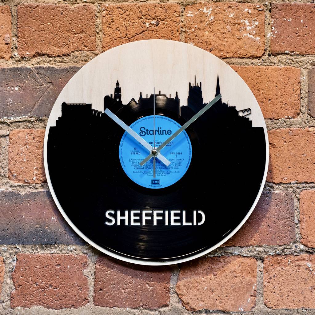 Sheffield Skyline Record Style Clock By Blue Phoenix