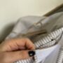 Hook And Loop Sink Skirt, Putty And Beige Bespoke Stripy Cabinet Curtain, thumbnail 3 of 6