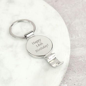Personalised 18th Birthday Ten Pence Keyring Bottle Opener, 7 of 9