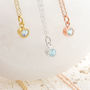 Aquamarine March Birthstone Rose/Gold Plated Necklace, thumbnail 1 of 4