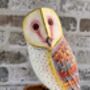 Large 30cm Hand Carved Painted Intricate Wooden Barn Owl Figurine For Bird Lovers, thumbnail 3 of 10