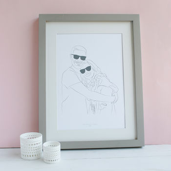 Personalised Couple Portrait Print Anniversary Gift, 3 of 12