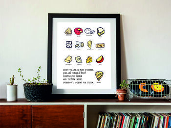 'Sweet Dreams Are Made Of Cheese' Framed Print, 6 of 6