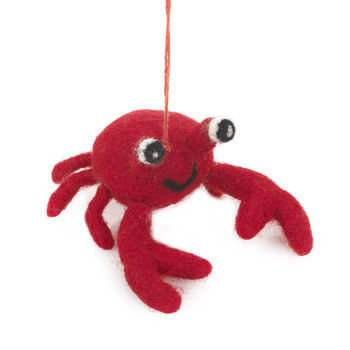 Hadmade Needle Felt Sebastian The Crab Hanging, 2 of 5