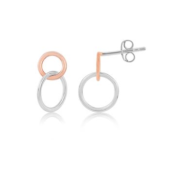 Kelso Sterling Silver And Gold Interlinking Earrings, 3 of 12