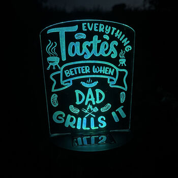BBQ Grill Sign Colour Changing Solar Garden Light, 5 of 6