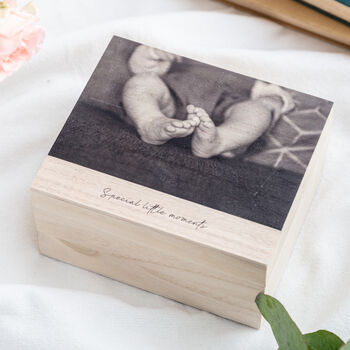 Small Wooden Personalised Photo Trinket Keepsake Box, 3 of 3