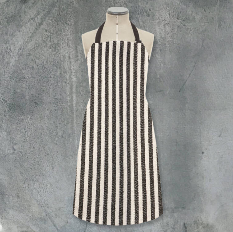 Black And White Striped Cotton Apron By Posh Totty Designs Interiors