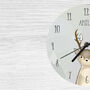 Woodland Deer And Bird Personalised Clock, thumbnail 2 of 3