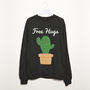 Free Hugs Cactus Women's Slogan Sweatshirt, thumbnail 2 of 3