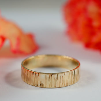 Bark Effect Rings In 9ct Yellow Eco Gold, 2 of 6