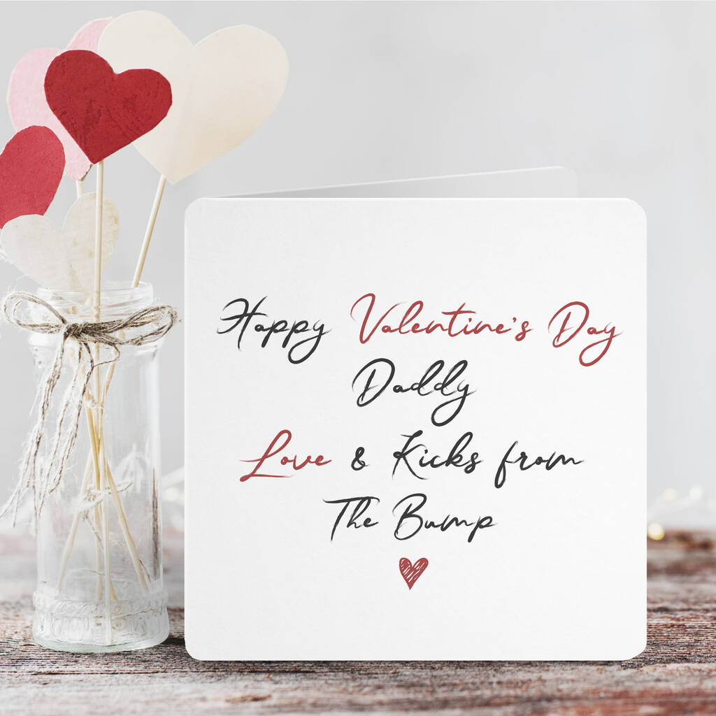 Happy Valentine's Day Daddy Love The Bump Script Card By Parsy Card Co ...