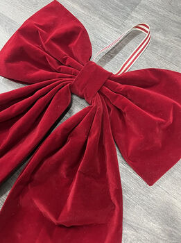 Personalised Luxury Velvet Christmas Door Bow, 5 of 7