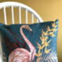 Teal Cushion 'Poise' Pink Flamingo Design, thumbnail 1 of 5