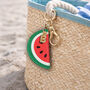 Personalised Watermelon Keyring Bag Charm Cute Gift For Her With Initial, thumbnail 1 of 4