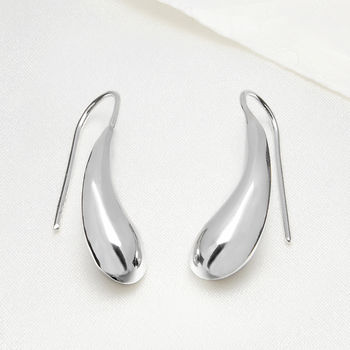 Teardrop Sterling Silver Drop Earrings, 2 of 6
