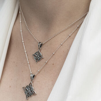 Sterling Silver Witches Knot Necklace, 2 of 7