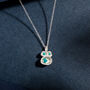 Recycled Silver Turquoise Necklace December Birthstone, thumbnail 3 of 8