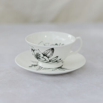 Freesia And Orange Blossom Fine China Cup And Saucer, 2 of 9