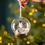 Personalised Illustrated Penguin First Christmas Snow Bauble, thumbnail 2 of 7