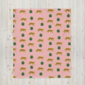 'Wild Cat' Animal Print Blanket, 5 of 5