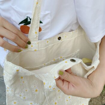 Back To School Tote Bag, Daisy Flower Crossbody Bag, 5 of 10