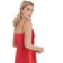 British Made Red Short Satin Nightdress With Lace Detail Ladies Size 8 To 28 UK, thumbnail 4 of 5