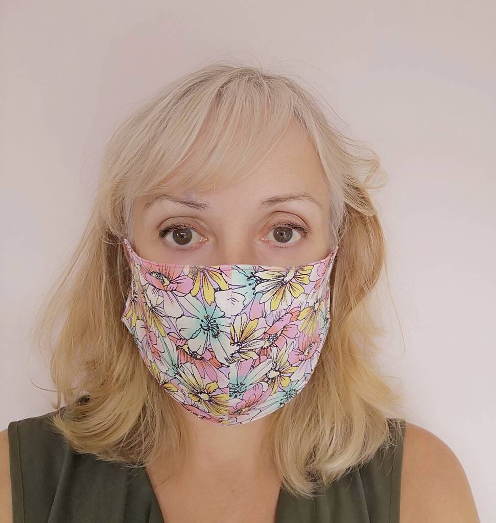 Pastel Floral Face Mask By Claryce Design