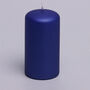 G Decor Grace Indigo Blue Metallic Shine Pillar Candle, thumbnail 4 of 7