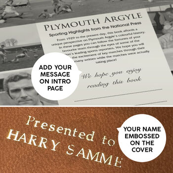 Plymouth Argyle Personalised Football Gift Newspaper History Book, 7 of 12