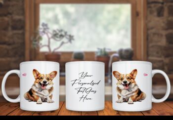 Personalised Corgi Dog Hearts Pet Gift Mug, 2 of 2