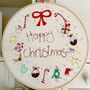 Christmas Wreath Embroidery Hoop, thumbnail 1 of 2
