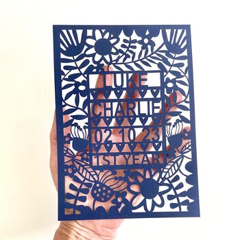 Personalised 1st Anniversary Paper Cut, 7 of 9