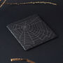 Halloween Set Of Four Cobweb Slate Coasters, thumbnail 1 of 2