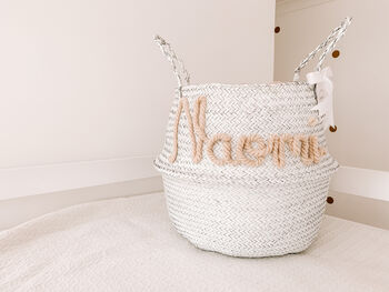 Personalised White Nursery Basket, 6 of 8
