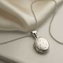 Sterling Silver Decorative Oval Locket, thumbnail 2 of 7