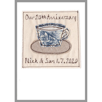 Personalised Tea Cup China 20th Anniversary Card, 9 of 12
